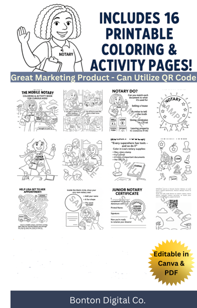 Lisa the Mobile Notary Coloring & Activity Book – Kids Learn About Notaries (Digital & Printable)
